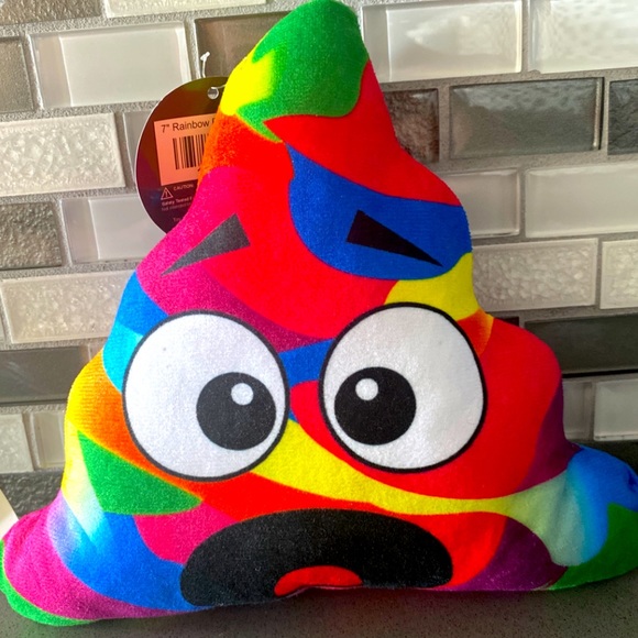 COPY - 💩🌈 Rainbow Poop Poo Emoji Plush 7" / Toy Works Toy Factory / BRAND NEW - Picture 1 of 13